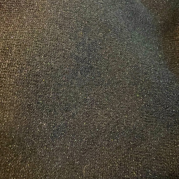 NWT Lilly Pulitzer Burke Sweater Cold Shoulder Ruffle Onyx Metallic Black - Picture 8 of 9